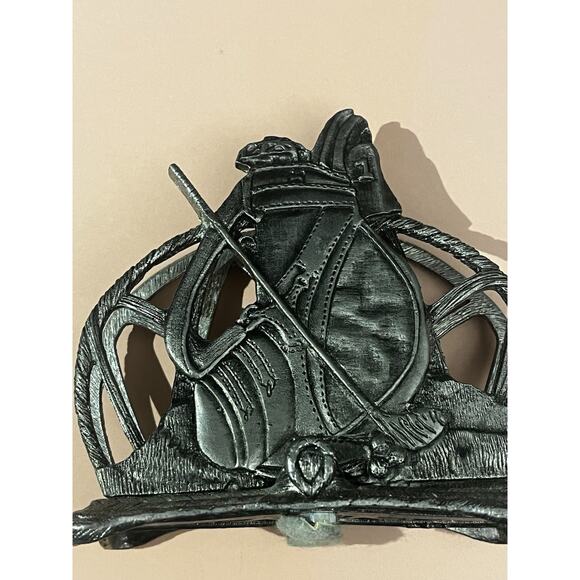 METZKE Pewter | Golf Clubs Bag | Letter/Napkin Holder | 3 1/2" Tall | VTG | EUC - Picture 2 of 4